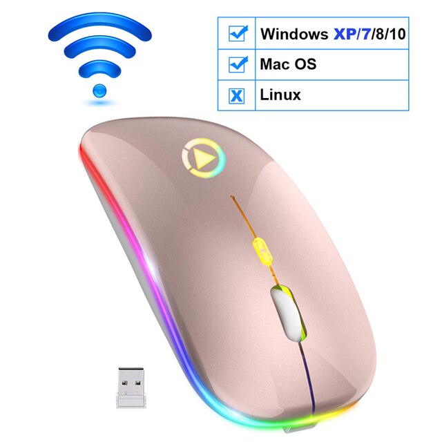 Wireless Mouse Bluetooth RGB Rechargeable Mouse Wireless Computer Silent Mause LED Backlit Ergonomic Gaming Mouse For PC Laptop