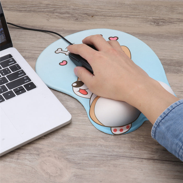 Lovely Corgi Non Slip Silica Gel Wrist Rest Mouse Pad Wrist Support Computer Ergonomic Mouse Mat Comfortable