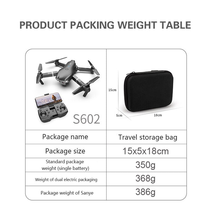 S602 Mini Drones Folding Aircraft 4K HD WIFI Camera Photography FPV Professional Real-time Transmission Ramote Control Toy Gift