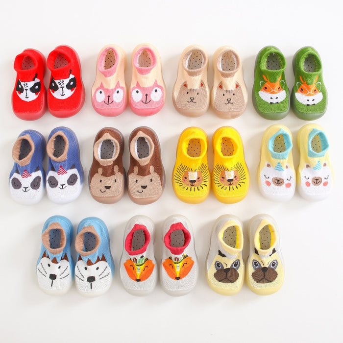 Unisex Baby Shoes First Shoes Toddler First Walkers Boy Soft Sole Rubber Outdoor Baby Shoes Cute Animal Baby Booties Anti-slip