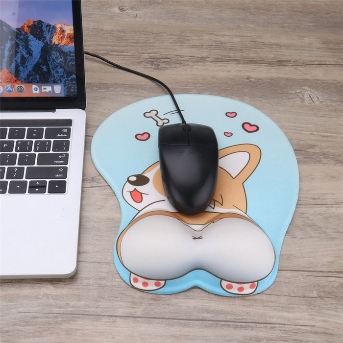 Lovely Corgi Non Slip Silica Gel Wrist Rest Mouse Pad Wrist Support Computer Ergonomic Mouse Mat Comfortable